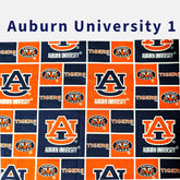 Pattern of Auburn University logos in orange and blue.